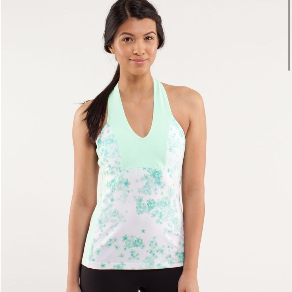 Lulu Open Soul Tank- Very Green/Fresh Teal Floral